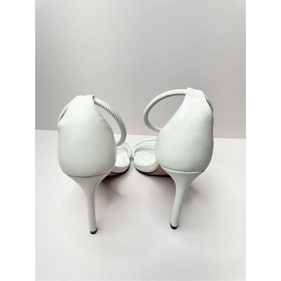 SCHUTZ Dress Sandals Ladies Size 5B White Leather Strappy Open Toe Stiletto Heel - Picture 5 of 11